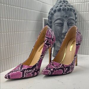 Purple Snakeskin Stiletto Heels